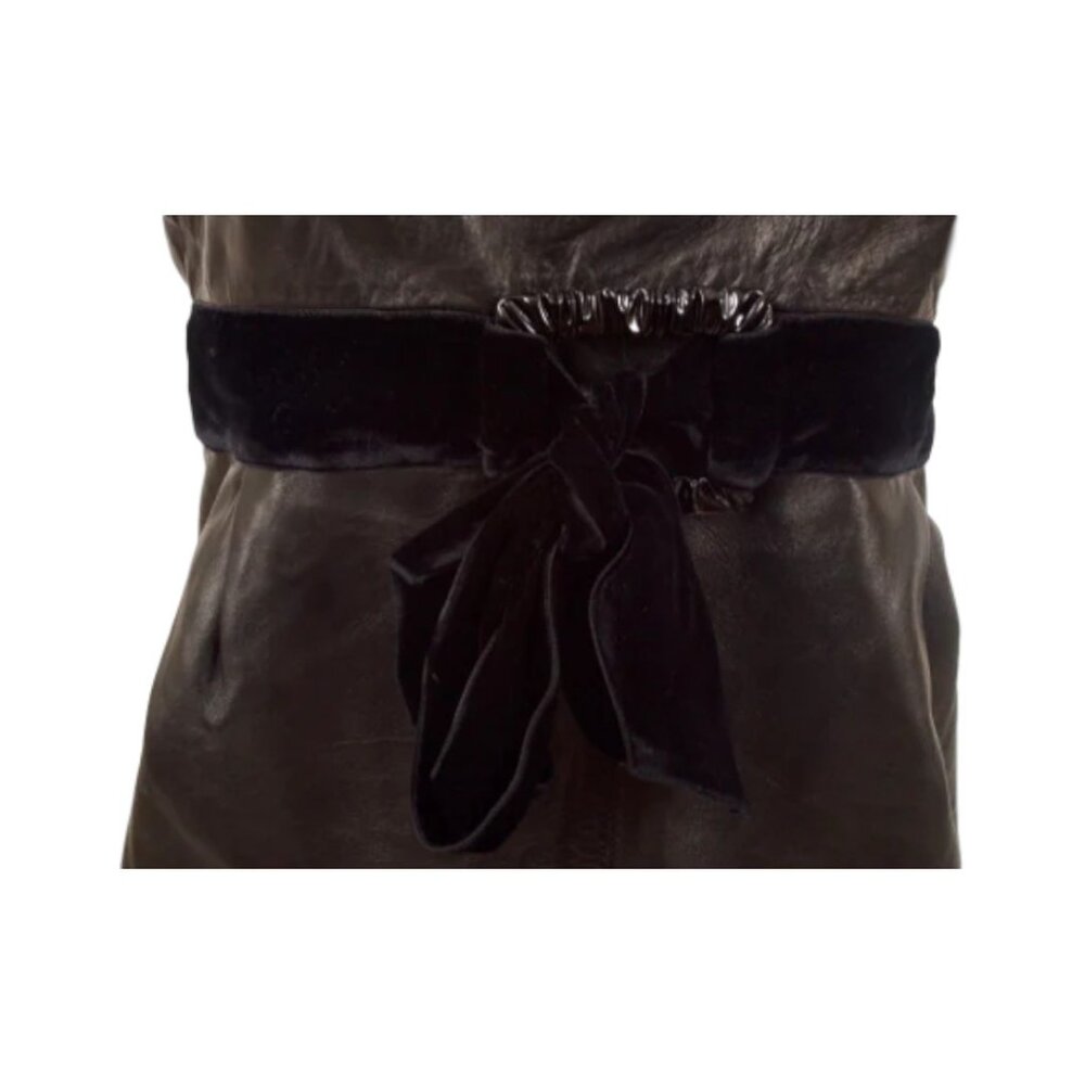 Valentino Leather & Velvet Strapless Dress - Picture 2 of 5